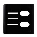 Placa p/ 3 Interruptores + 2 Tomadas 4x4 - Novara Preto Brilhante